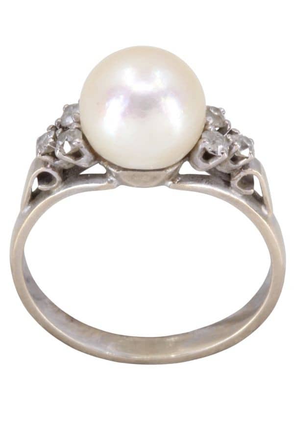 BAGUE PERLE ET DIAMANTS, photo 2 sur 3