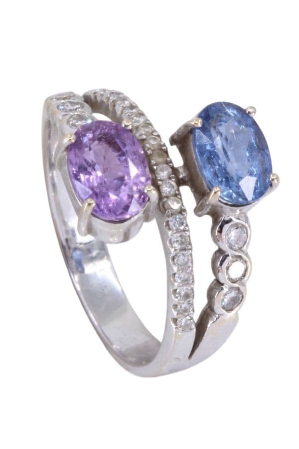 Bague Saphirs Rose et Bleu - photo 5