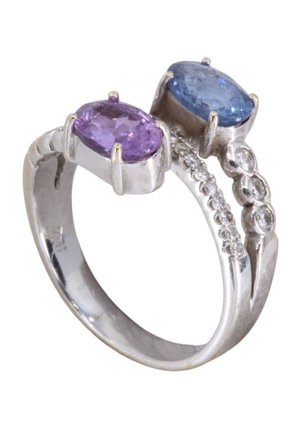 Bague Saphirs Rose et Bleu - photo 4