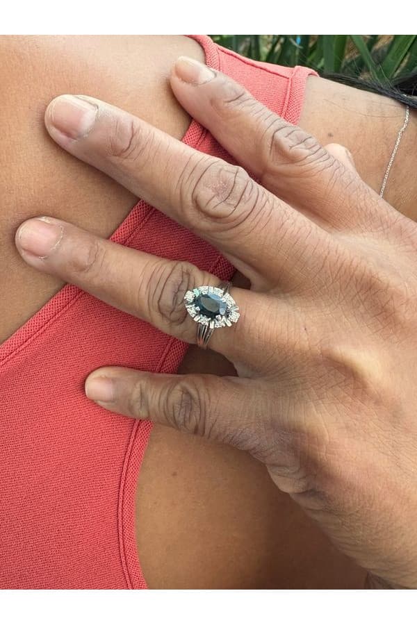 Bague Saphir et Diamants - photo 2