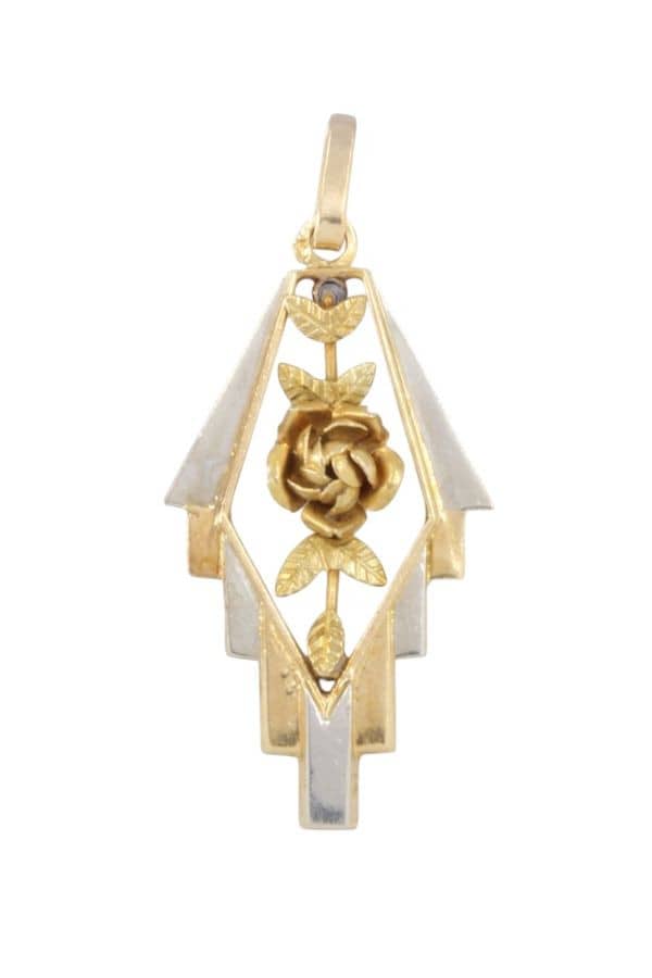 PENDENTIF ROSE ART-DÉCO, photo 1 sur 2