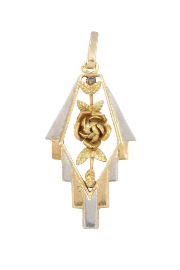 Pendentif Rose Art-Déco