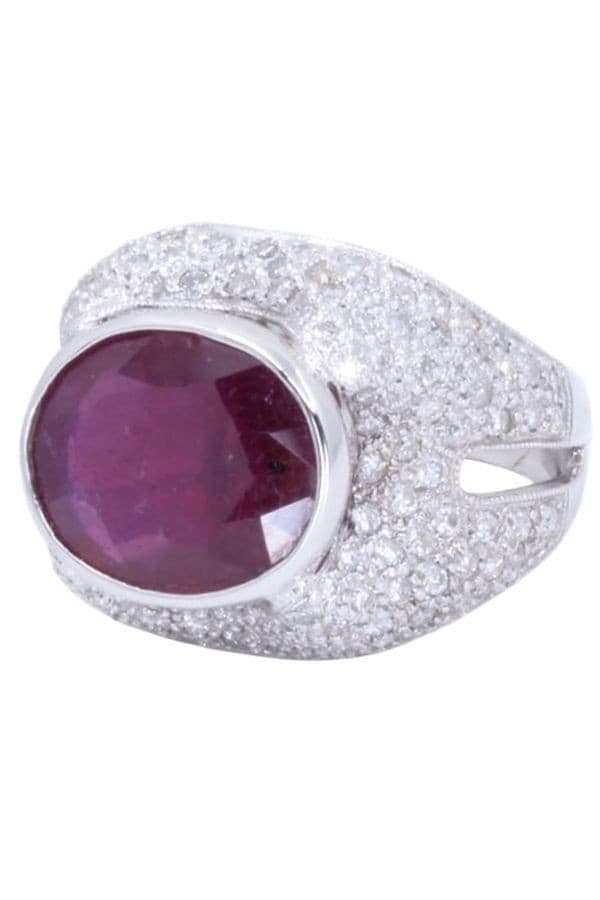 Bague Rubis et Pavage Diamants - photo 5
