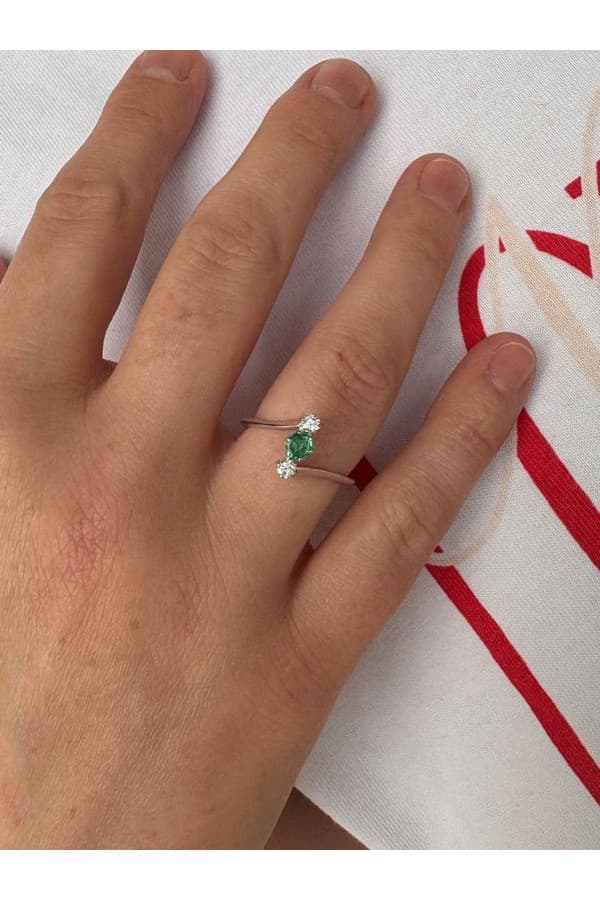 Bague Émeraude et Diamants - photo 2