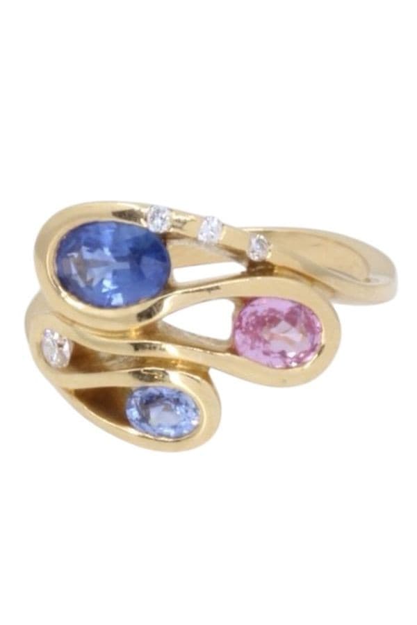 Bague Saphirs Rose, Bleus et Diamants - photo 5