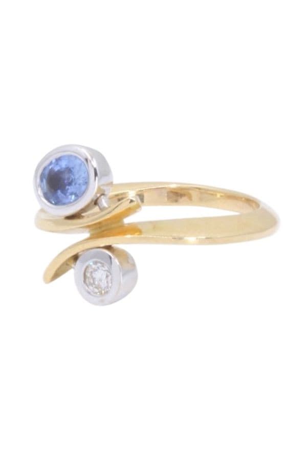Bague 2 Ors Saphir et Diamant - photo 5