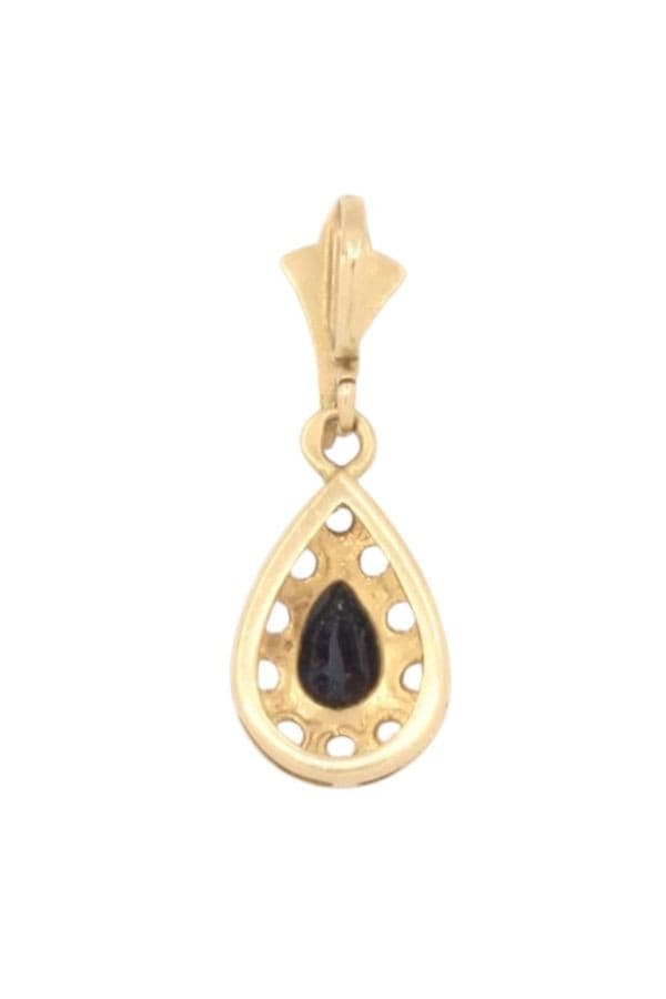 Pendentif Goutte Saphir Diamants - photo 3
