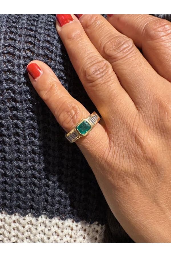 Bague Emeraude et Diamants - photo 2