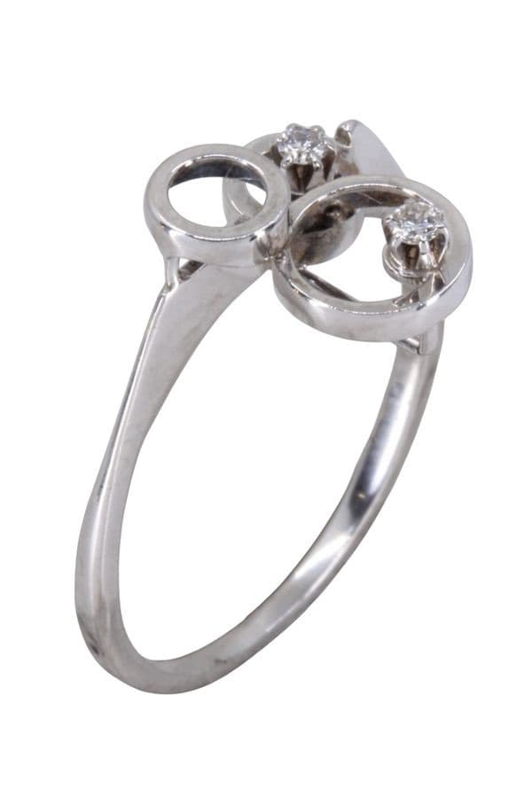 Bague Cercles Diamants 1970'S - photo 3