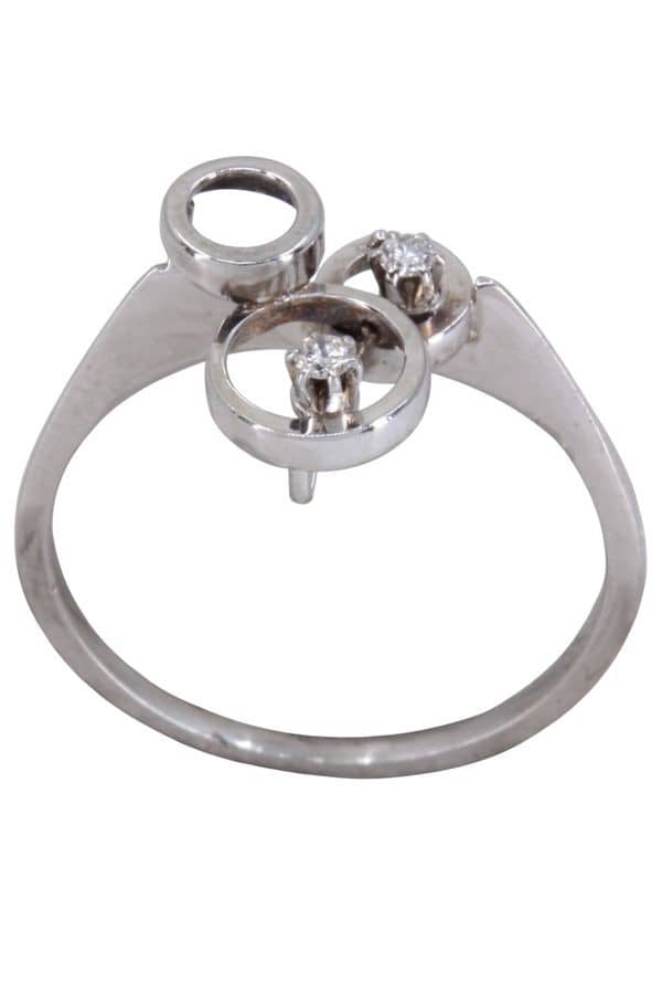 BAGUE CERCLES DIAMANTS 1970'S, photo 2 sur 3