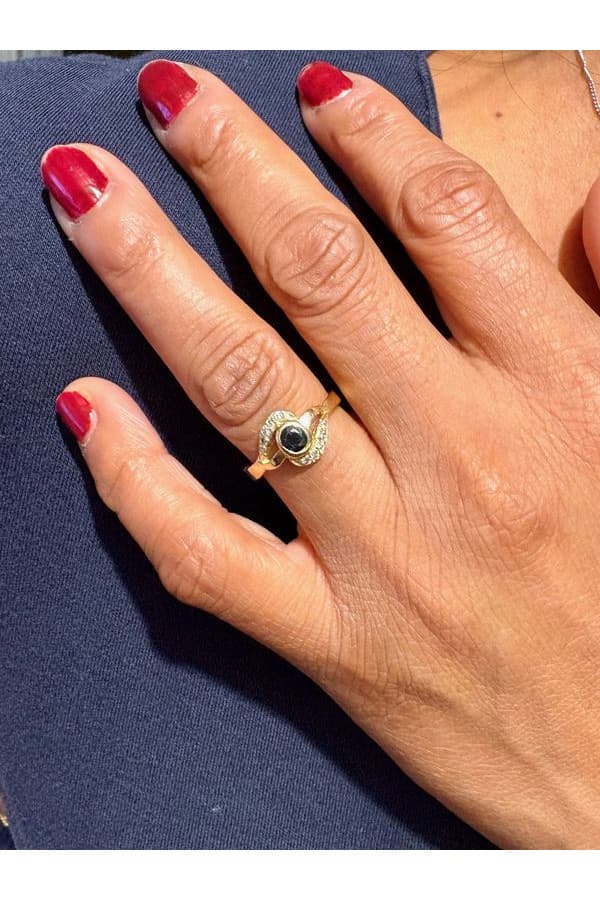 Bague Saphir et Diamants - photo 2
