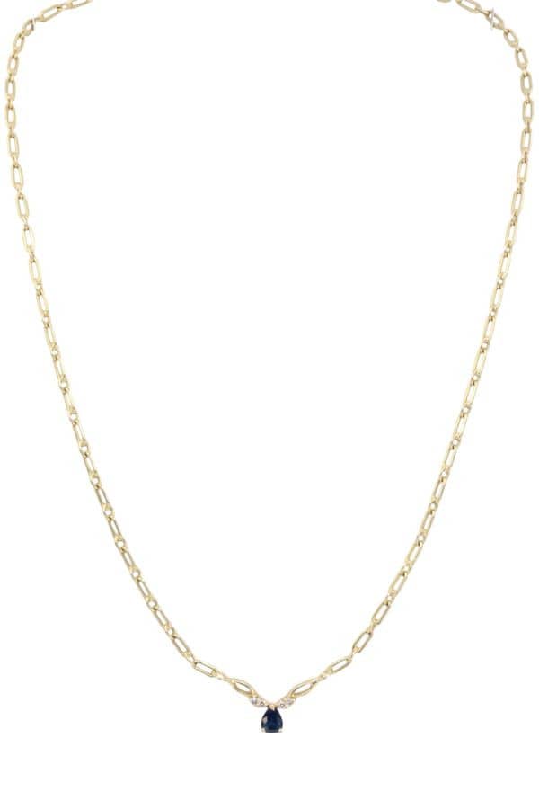 COLLIER SAPHIR ET DIAMANTS, photo 2 sur 3