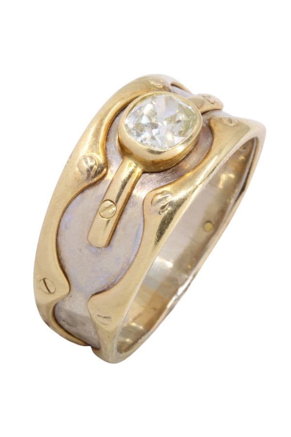 Bague Moderne 2 Ors Diamant - photo 3