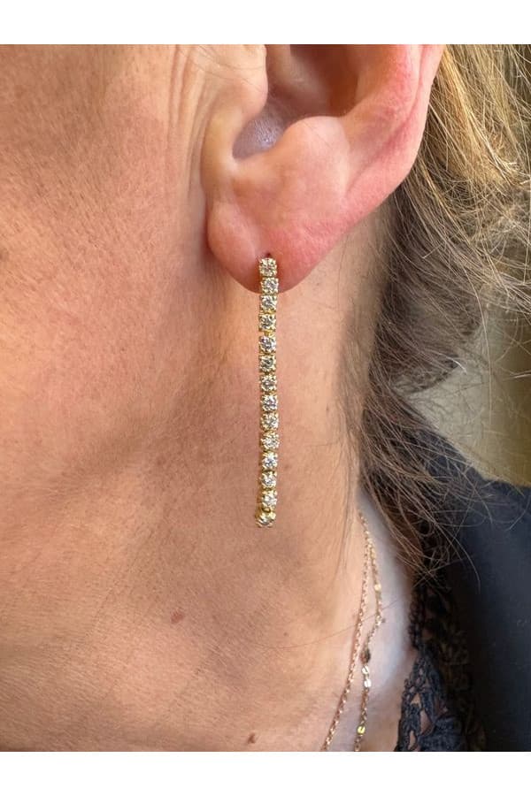 Boucles d'Oreilles Pendantes Diamants - photo 2