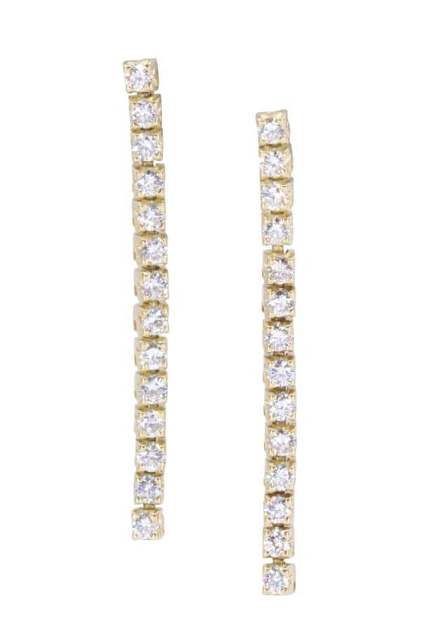 BOUCLES D'OREILLES PENDANTES DIAMANTS, photo 2 sur 3
