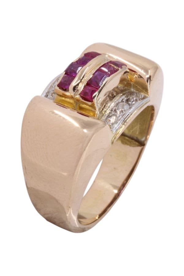 Bague Tank Rubis et Diamants - photo 3