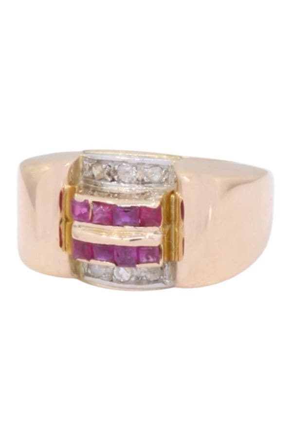Bague Tank Rubis et Diamants - photo 6