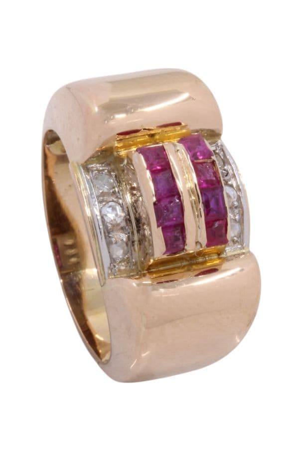 Bague Tank Rubis et Diamants - photo 5