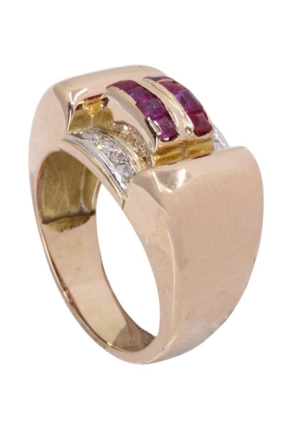 Bague Tank Rubis et Diamants - photo 4