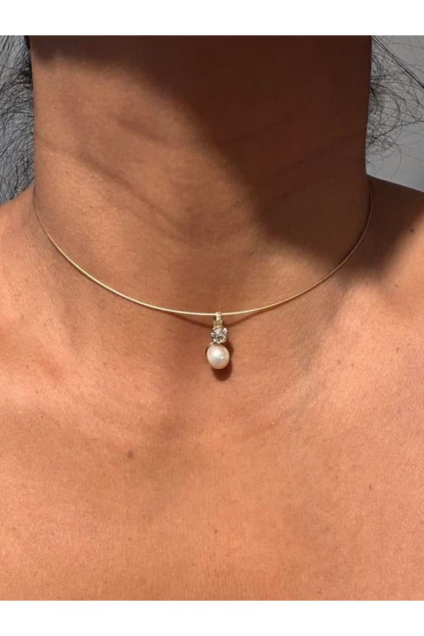 Pendentif Perle et Diamant - photo 2