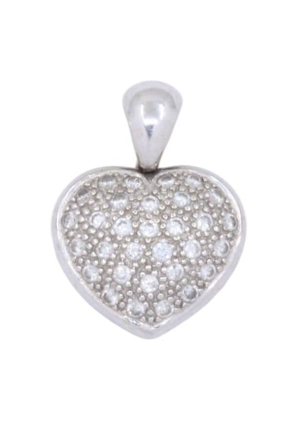 PENDENTIF COEUR PAVAGE DIAMANTS, photo 2 sur 3