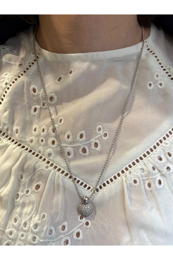 Pendentif Coeur Pavage Diamants - photo 2