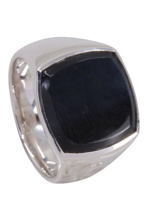 Chevalière Argent et Larvikite - photo 4