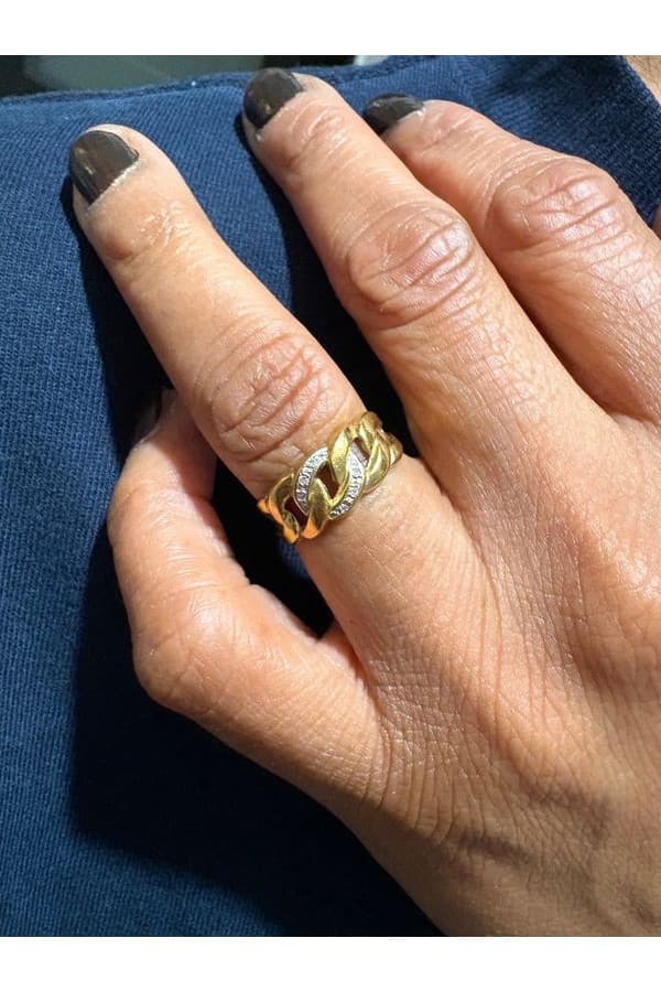 Bague Maille Gourmette Diamants - photo 2