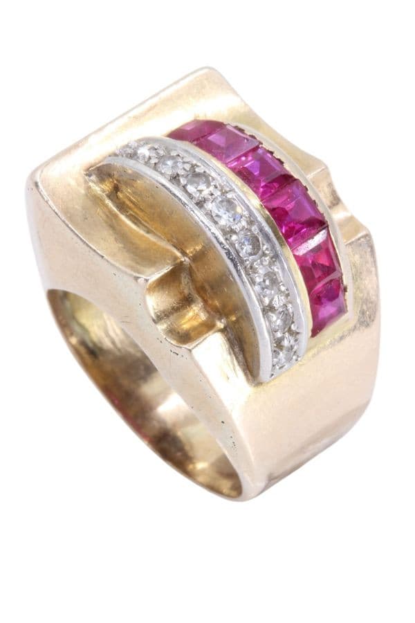 Bague Tank Rubis et Diamants - photo 3