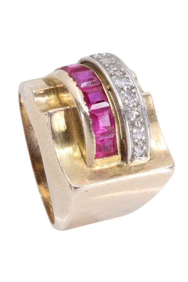 Bague Tank Rubis et Diamants - photo 5