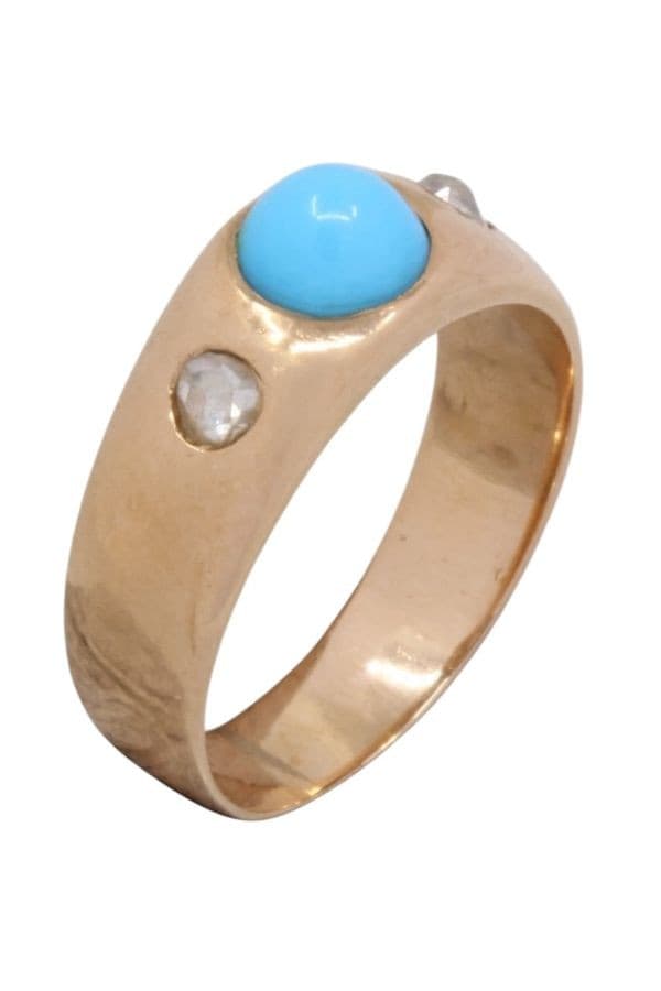 Bague Jonc Turquoise et Diamants - photo 3