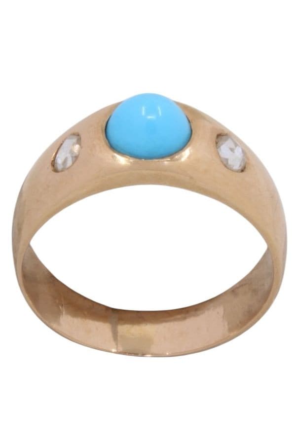 Bague Jonc Turquoise et Diamants