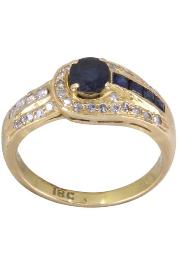 BAGUE SAPHIRS ET DIAMANTS, photo 2 sur 3