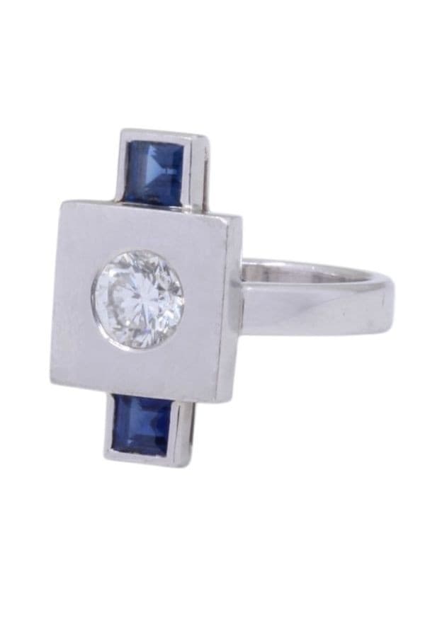 Bague Art-Déco Saphirs et Diamant - photo 6