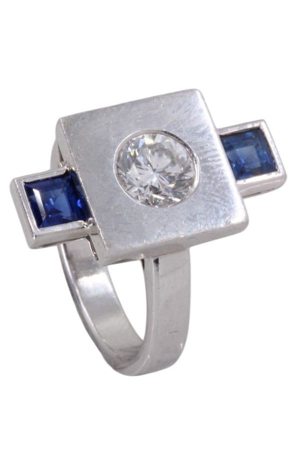 Bague Art-Déco Saphirs et Diamant - photo 5