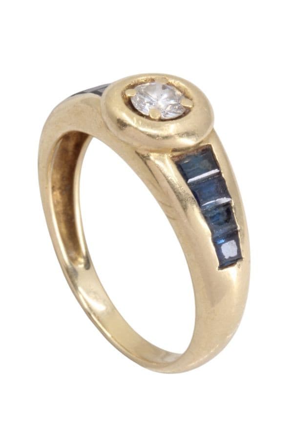 Bague Moderne Diamant et Saphirs - photo 4