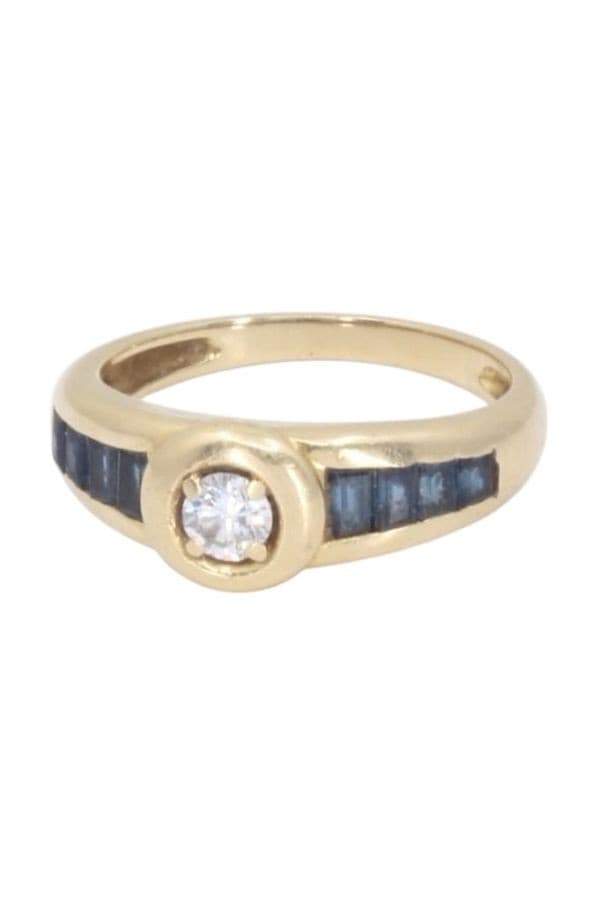 Bague Moderne Diamant et Saphirs - photo 6