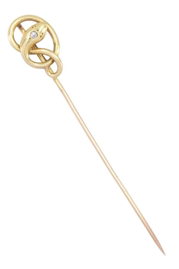 Epingle Ancienne Serpent Diamant - photo 2