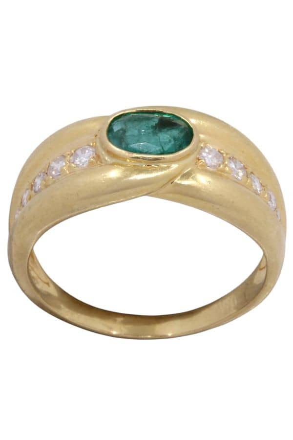 BAGUE ÉMERAUDE ET DIAMANTS, photo 2 sur 3