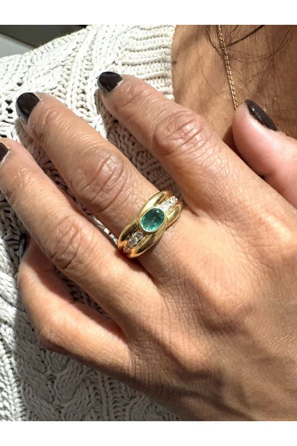 Bague Émeraude et Diamants - photo 2