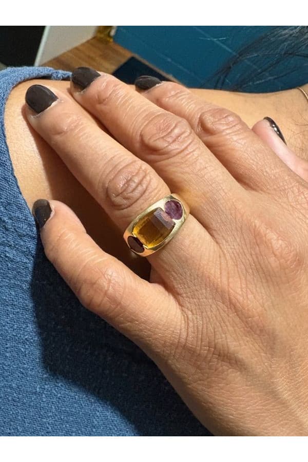 Bague Moderne Citrine et Grenat - photo 2