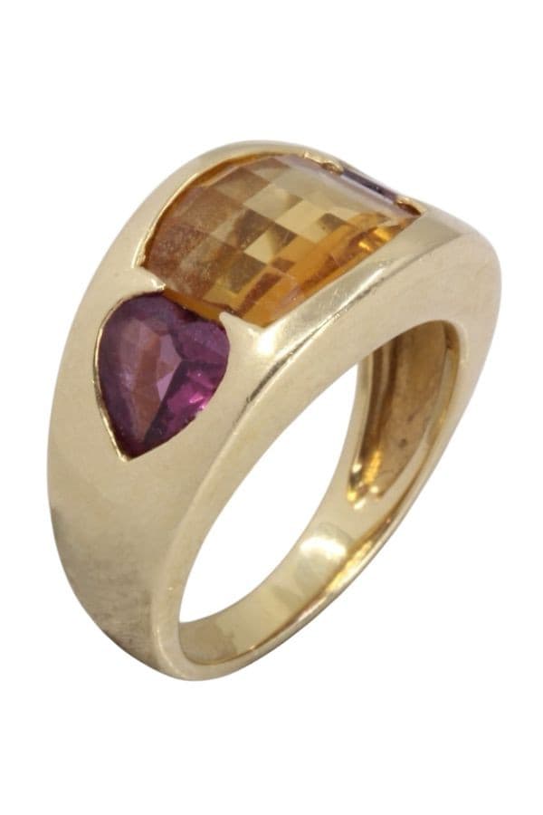 Bague Moderne Citrine et Grenat - photo 3