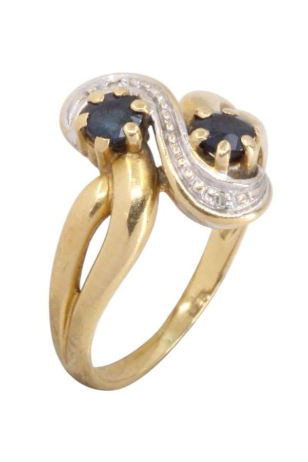 Bague Toi et Moi Saphirs et Diamants - photo 3