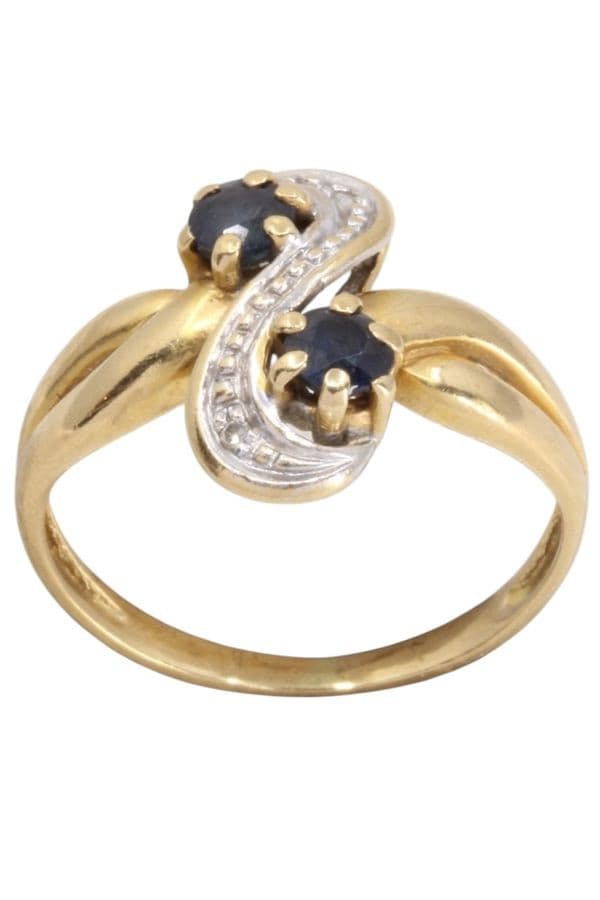 Bague Toi et Moi Saphirs et Diamants