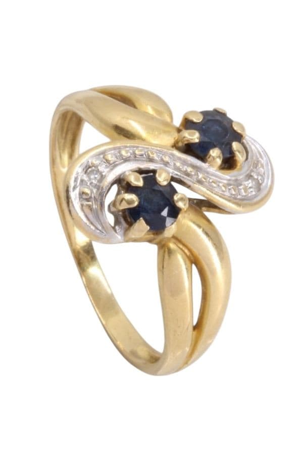Bague Toi et Moi Saphirs et Diamants - photo 5