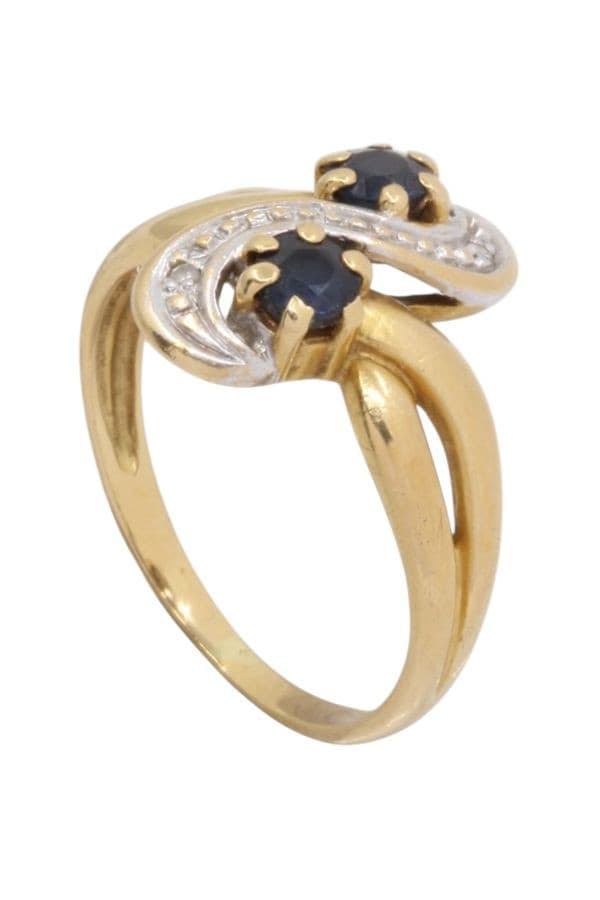 Bague Toi et Moi Saphirs et Diamants - photo 4