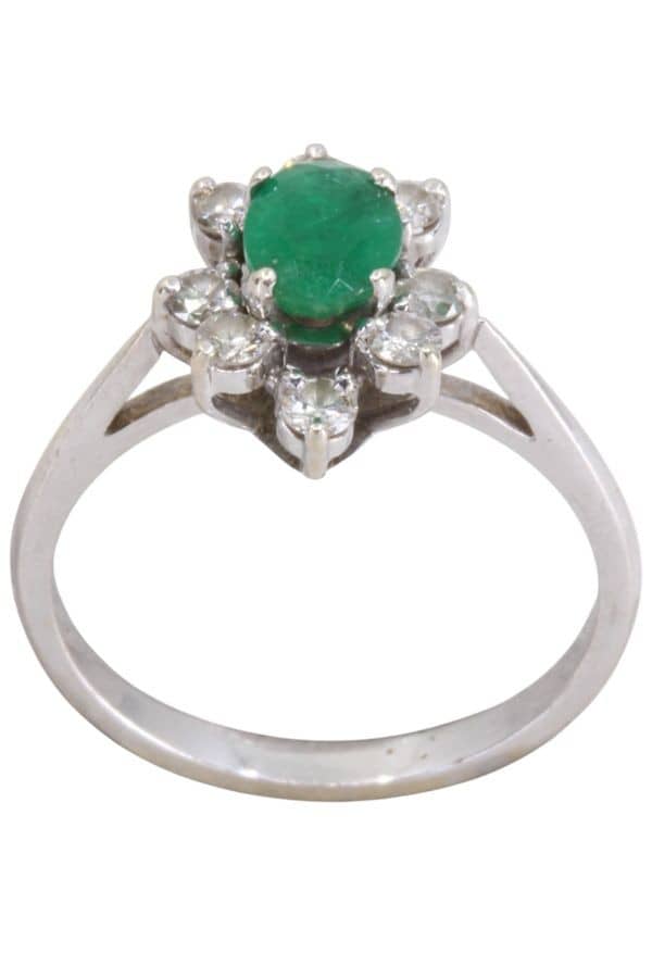 BAGE MARGUERITE EMERAUDE DIAMANTS, photo 2 sur 3