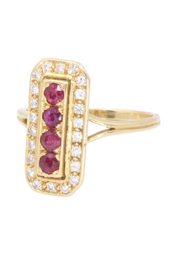 Bague Rubis Entourage Diamants - photo 5
