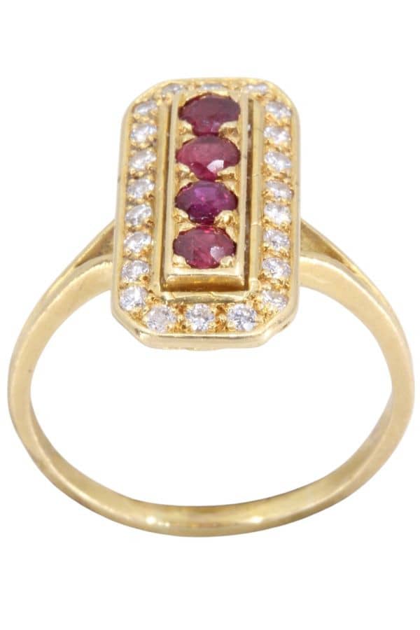 BAGUE RUBIS ENTOURAGE DIAMANTS, photo 2 sur 3