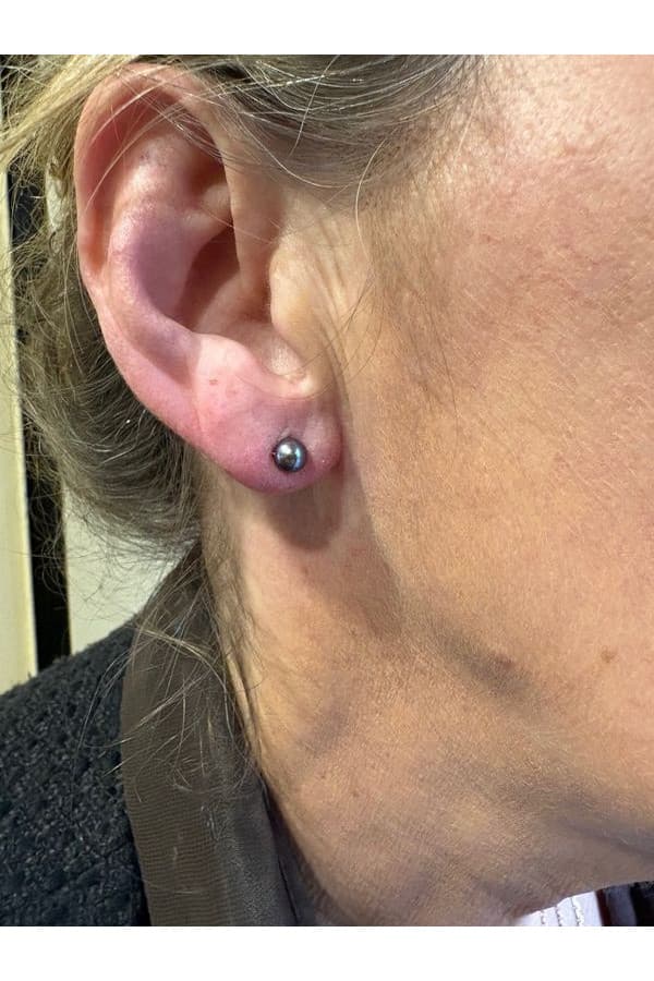 Boucles d'Oreilles Perles Noires - photo 2